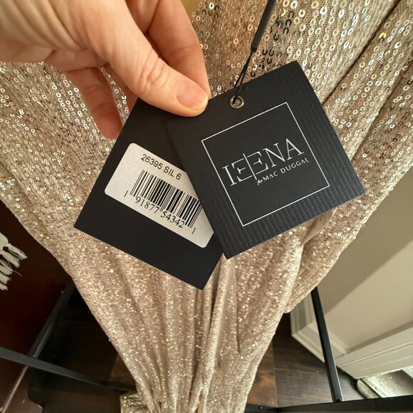 NWT IEENA for Mac Duggal Champagne Sequin Gown - Picture 7 of 7